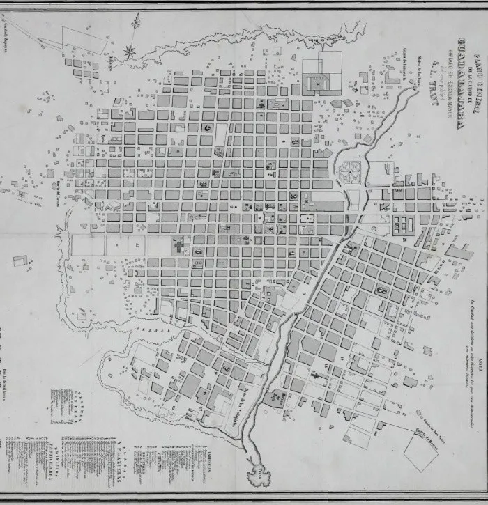 Antiguo plano de de Guadalajara.