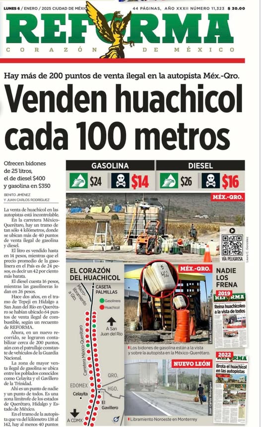 Periódico Reforma 6/ene/2025.